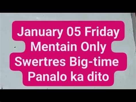 swerte sar|Hearing Today January 24 National 3D Lotto Swertres Mentain .